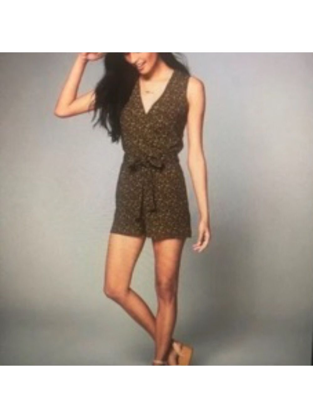 Abercrombie & Fitch Sleeveless Floral Print Shorts Romper